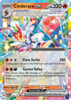 Cinderace ex Double Rare card from Ascended Heroes
