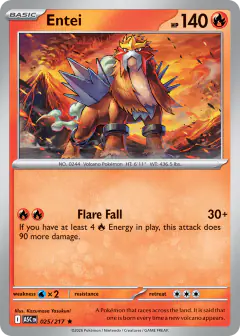 Entei Rare card from Ascended Heroes