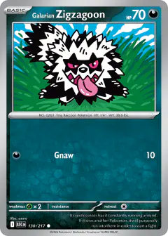 Galarian Zigzagoon Common card from Ascended Heroes