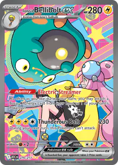Iono's Bellibolt ex Special Illustration Rare card from Ascended Heroes