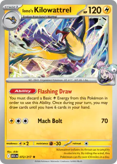 Iono's Kilowattrel Rare card from Ascended Heroes