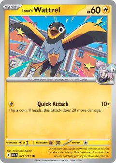 Iono's Wattrel Common card from Ascended Heroes