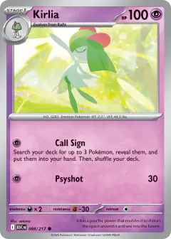 Kirlia Common card from Ascended Heroes
