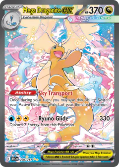 Mega Dragonite ex Special Illustration Rare card from Ascended Heroes