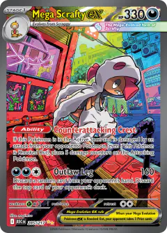 Mega Scrafty ex Special Illustration Rare card from Ascended Heroes