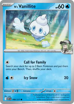 N's Vanillite Common card from Ascended Heroes