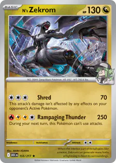 N's Zekrom Rare card from Ascended Heroes