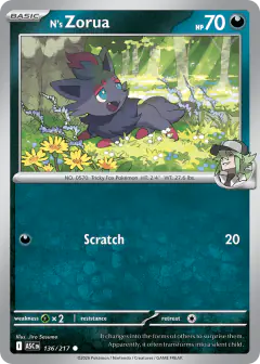 N's Zorua Common card from Ascended Heroes