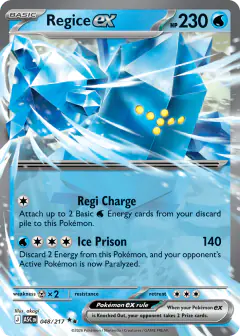 Regice ex Double Rare card from Ascended Heroes