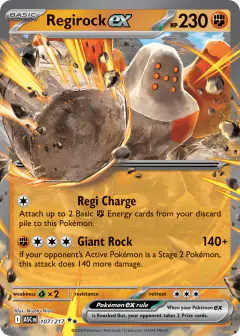Regirock ex Double Rare card from Ascended Heroes