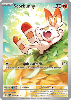 Scorbunny Illustration Rare card from Ascended Heroes