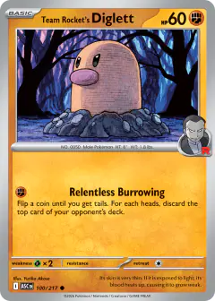 Team Rocket's Diglett Common card from Ascended Heroes
