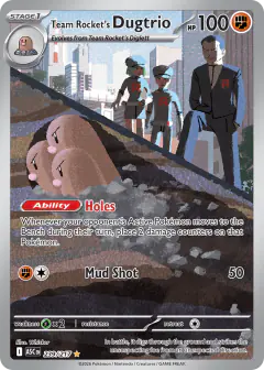 Team Rocket's Dugtrio Illustration Rare card from Ascended Heroes
