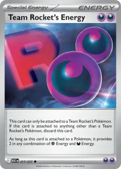 Team Rocket's Energy Uncommon card from Ascended Heroes