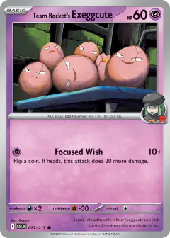 Team Rocket's Exeggcute Common card from Ascended Heroes