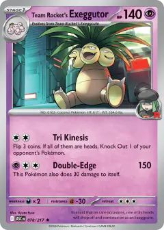 Team Rocket's Exeggutor Rare card from Ascended Heroes