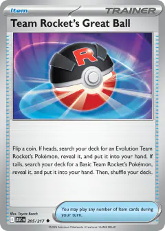Team Rocket's Great Ball Uncommon card from Ascended Heroes
