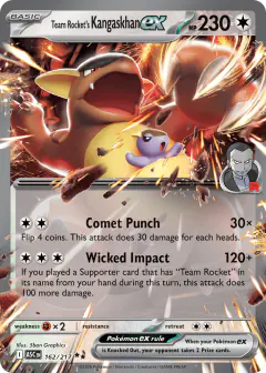 Team Rocket's Kangaskhan ex Double Rare card from Ascended Heroes