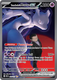 Team Rocket's Mewtwo ex Special Illustration Rare card from Ascended Heroes