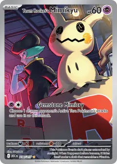 Team Rocket's Mimikyu Illustration Rare card from Ascended Heroes