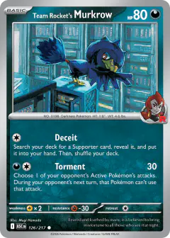 Team Rocket's Murkrow Common card from Ascended Heroes