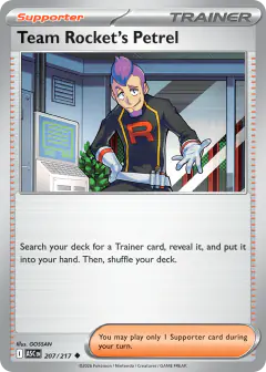 Team Rocket's Petrel Uncommon card from Ascended Heroes