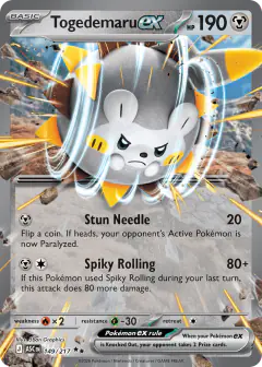 Togedemaru ex Double Rare card from Ascended Heroes
