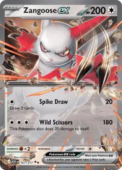 Zangoose ex Double Rare card from Ascended Heroes