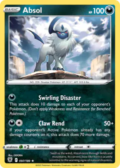 Absol Rare Holo card from Astral Radiance