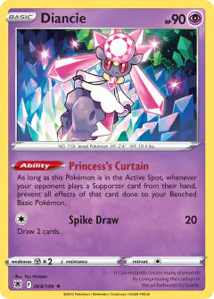 Diancie Rare Holo card from Astral Radiance