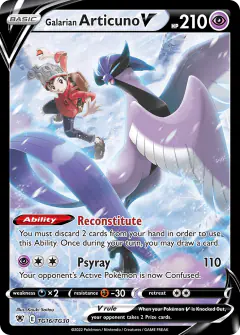 Galarian Articuno V Rare Holo V card from Astral Radiance