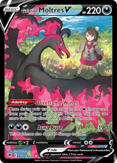 Galarian Moltres V Rare Holo V card from Astral Radiance