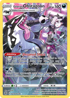 Galarian Obstagoon Trainer Gallery Rare Holo card from Astral Radiance