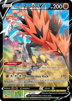 Galarian Zapdos V Rare Holo V card from Astral Radiance