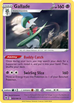 Gallade Rare Holo card from Astral Radiance