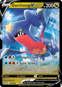 Garchomp V Rare Holo V card from Astral Radiance
