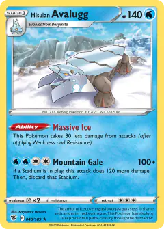 Hisuian Avalugg Rare card from Astral Radiance