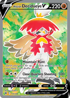 Hisuian Decidueye V Rare Ultra card from Astral Radiance