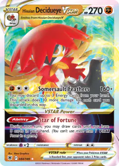 Hisuian Decidueye VSTAR Rare Holo VSTAR card from Astral Radiance