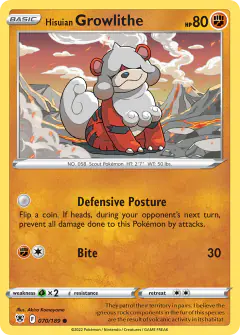 Hisuian Growlithe Common card from Astral Radiance