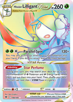 Hisuian Lilligant VSTAR Rare Rainbow card from Astral Radiance