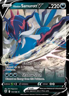 Hisuian Samurott V Rare Holo V card from Astral Radiance