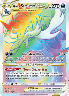 Hisuian Samurott VSTAR Rare Rainbow card from Astral Radiance