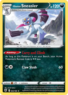 Hisuian Sneasler Rare Holo card from Astral Radiance