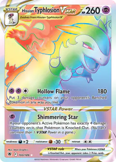 Hisuian Typhlosion VSTAR Rare Rainbow card from Astral Radiance
