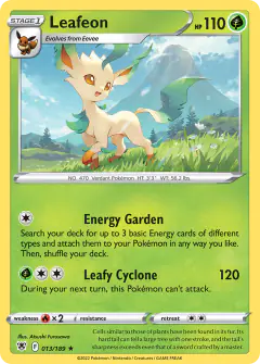 Leafeon Rare card from Astral Radiance