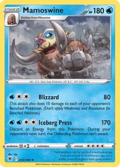 Mamoswine Rare card from Astral Radiance