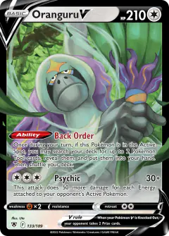 Oranguru V Rare Holo V card from Astral Radiance