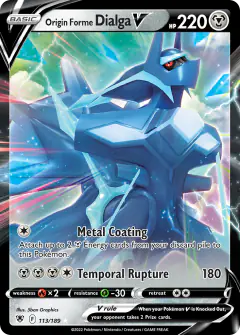 Origin Forme Dialga V Rare Holo V card from Astral Radiance