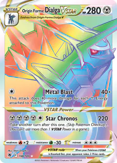 Origin Forme Dialga VSTAR Rare Rainbow card from Astral Radiance
